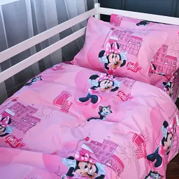 Простирадло Mirson на резинці Kids Time 17-0703 Hello Minnie 80х160 см бязь рожеве (2200010502824) - мініатюра 4