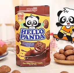 Шоколадне печиво Meiji Hello Panda Cocoa Biscuits Chocolate 42г - мініатюра 4