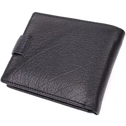 Чоловічий гаманець середнього розміру з натуральної шкіри ST Leather 22484 чорний - мініатюра 5