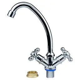 Змішувач QM 1/2" для кухні економ на гайці (КРАТНО 2шт) AQUATICA QM-1B159C (9783100) - мініатюра 3
