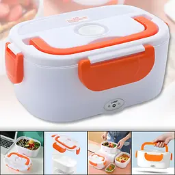 Ланчбокс з підігрівом їжі 220 V, Electric lunch box, ланч-бокс Помаранчевий - мініатюра 3