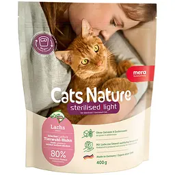 Сухий корм Mera Cats Nature Sterilised Light Salmon (Lachs) з лососем для стерилізованих та кастрованих котів 400 г