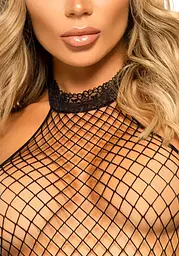 Еротичний сітчастий бодістокінг Leg Avenue Racer neck bodystocking Black - мініатюра 3