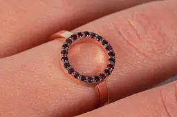 Каблучка з червоного золота з гранатами 20 K-0206 - мініатюра 5