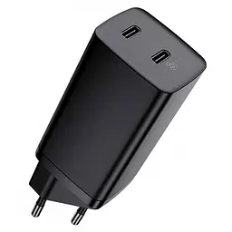 Мережевий зарядний пристрій Baseus GaN Lite 2Type-C 65W CCGAN2L-E01 Black