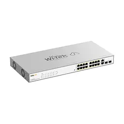 PoE-комутатор 20-портовий керований Wi-Tek WI-PCES320GFH гігабітний 16x1000Mbps PoE+, 2x1000Mbps Uplink, 2xSFP, 130W, Cloud, ONVIF (73-00254) - мініатюра 3