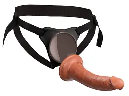 Страпон King Cock Elite Comfy Silicone Body Dock Kit 21 см коричневий - мініатюра 9
