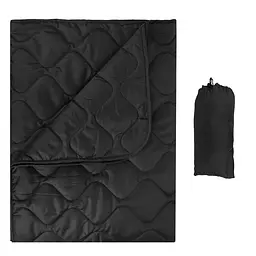 Ковдра туристична з чохлом Black 150×200 см KT7001002 з кнопками для використання як пончо