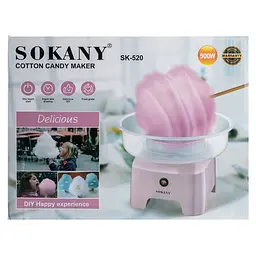 Апарат для солодкої вати Sokany SK-520 настільний, рожевий Sokany SK-520P - мініатюра 8
