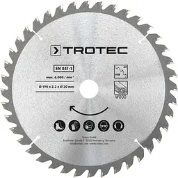 Диск пиляльний Trotec 190х20х2,2 HW40 Wood (3 шт) (6215001331) - мініатюра 3