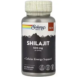 Шилажит Solaray Shilajit 500 мг 60 веганських капсул