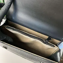 Сумка жіноча маленька стильна через плече під рептилію на ланцюжку Чорна матова 836ЧМ - мініатюра 6
