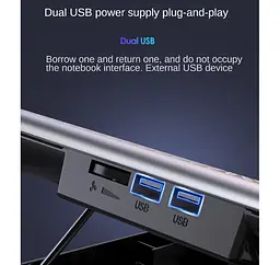 Охолоджувальна підставка для ноутбука Ice Coorel A18, 2xUSB 15.6 дюймів  - мініатюра 7