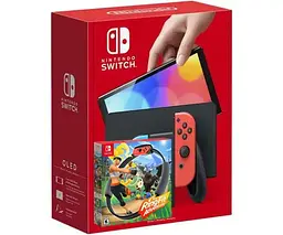 Ігрова консоль Nintendo Switch OLED model Neon Blue-Red + Гра Ring Fit Adventure - мініатюра 6