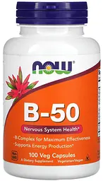 Капсули B-50 холін і інозитол 100 веганських капсул NOW Foods