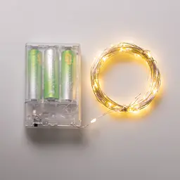 Гірлянда Роса нитка 100 LED довжина 10 м на батарейках, жовтий GarlandoPro 100L10MWY - мініатюра 17