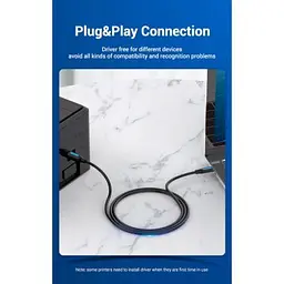Кабель для принтера USB-C 2.0 to BM 2.0m 2.4А 480Mbps Vention (CQUBH) - мініатюра 7