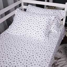 Постільна білизна MirSon 016 White Stars Фланель 2x143x210 Сімейний (2200009652158) - мініатюра 6