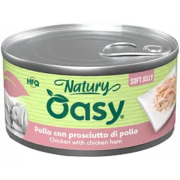 Вологий корм Oasy Dog Wet Natury для собак курка з шинкою 150 г