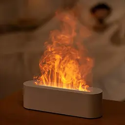 Зволожувач повітря ультразвуковий з пультом USB білий аромадіфузор з ефектом полум'я Diffuser А3 - мініатюра 7
