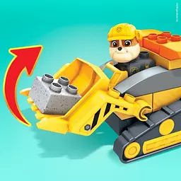 Набір Mega Bloks Щенячий патруль Будівельна вантажівка Кремеза та фігурка, жовтий із сірим (GYW91) - мініатюра 4
