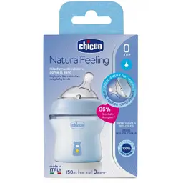 Пляшечка для годування Chicco Natural Feeling Color 150 мл 0 м + Блакитна (81311.20) - мініатюра 8