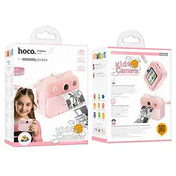 Дитячий фотоапарат HOCO DV204 з функцією миттєвого друку, підтримка microSD card, Pink, Box - мініатюра 4