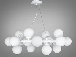 Люстра стельова Diasha LQ7063/20WH Loft "Бульбашки", 20 ламп, біла, регульована висота, для вітальні, коридору, кухні - мініатюра 2