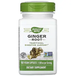 Корінь імбиру Nature's Way Ginger Root 100 вегетаріанських капсул