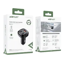 Автомобільний зарядний пристрій Acefast B3 USB/2 Type-C QC PD 66W чорний - мініатюра 6