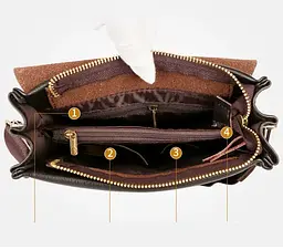 Сумка планшет чоловіча через плече POLO коричнева стильна (1554К) - мініатюра 6