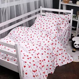 Підковдра MirSon Фланель 015 Love 110х140 см Червоно-біла (2200009652745) - мініатюра 3