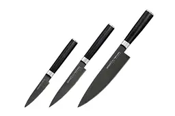 Набір із 3 кухонних ножів у подарунковій коробці Mo-V Stonewash Samura kuh0008867