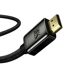 Кабель Baseus High Definition Series Cable HDMI 8K to HDMI 8K Adapter Zinc Alloy 1m WKGQ000001 Black - мініатюра 3