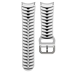 Браслет Scales для Samsung Galaxy Watch 5 - біло-чорний ширина кріплення 20мм силікон Watchbands (W18-4WB12317561) - мініатюра 3