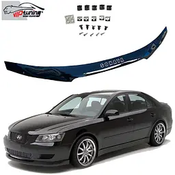 Дефлектор капоту мухобійка для Hyundai Sonata (NF) 2004-2009 Євро Кріплення (Vip Tuning) HYD09