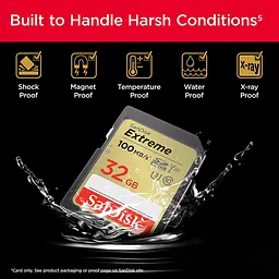 Карта пам'яті Sandisk 32GB SD C10 UHS-I U3 R100/W60MB/s Extreme V30 (SDSDXVT-032G-GNCIN) - мініатюра 2