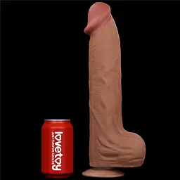 Фалоімітатор LoveToy Sliding-Skin Dual Layer Dong King Sized 36 см тілесний - мініатюра 14