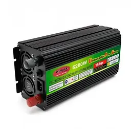 Автоінвертор 12 V-220 V 5200 W з функцією заряджання акумулятора 15 A, перетворювач напруги та UPS WimpeX 12 V-220 V 5200 Вт