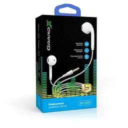 Навушники Grand-X (EP-63W) White (EP-63W) - мініатюра 2