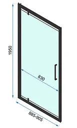 Душова кабіна Rea Rapid Swing 80x90 black REA-K6421 + REA-K6409, Чорний матовий, Універсальна, прозрачний, Чорний матовий - мініатюра 6