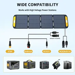 Сонячна панель Vtoman 200W 19V IP67 MC-4/Anderson/XT60/DC5521 - мініатюра 3