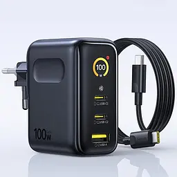 МЗП Baseus PicoGo AE21 Fast Charger 100W (1USB-A/2C) + кабель Type-C to Type-C (E0121B) Cosmic Black - мініатюра 5