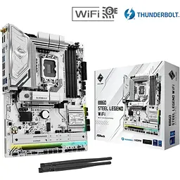 Материнська плата AsRock B860 Steel Legend WiFi (1851/B860, 4xDDR5, 2xPCIex16, HDMI/DP/TB4, 4xSATA, 4xM.2, 2.5Glan, 7) - мініатюра 5