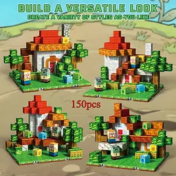 Магнітний конструктор Minecraft 250 шт (150 та 4 основи) по грі Майнкрафт Війна рослин Mk001033 - мініатюра 4