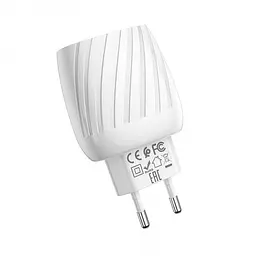Зарядне мережеве HOCO C78A Highway 2USB 2.4A Micro USB Білий - мініатюра 2
