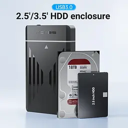 Корпус для жорсткого диска ACASIS EC-5351C USB 3.0 до 30 ТБ для SATA 2,5/3,5 дюйма (Чорний) - мініатюра 7