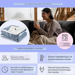 Електрична ковдра Klarstein Watson Deluxe XL (10045254) - мініатюра 3