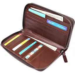 Стильний чоловічий клатч із натуральної шкіри Vintage 23064 коричневий - мініатюра 8