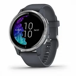 Смарт-часы Garmin Venu Silver Stainless Steel Bezel w. Granite Blue and Silicone B. (010-02173-01/03) 010-02173-03 ()